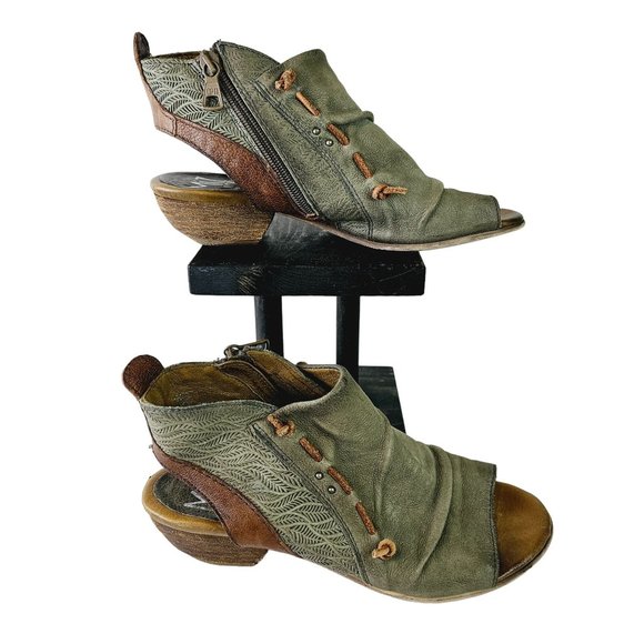 Miz Mooz New York City Celia Leather Heeled Sandals Sz 5.5 / 6 - Picture 4 of 10